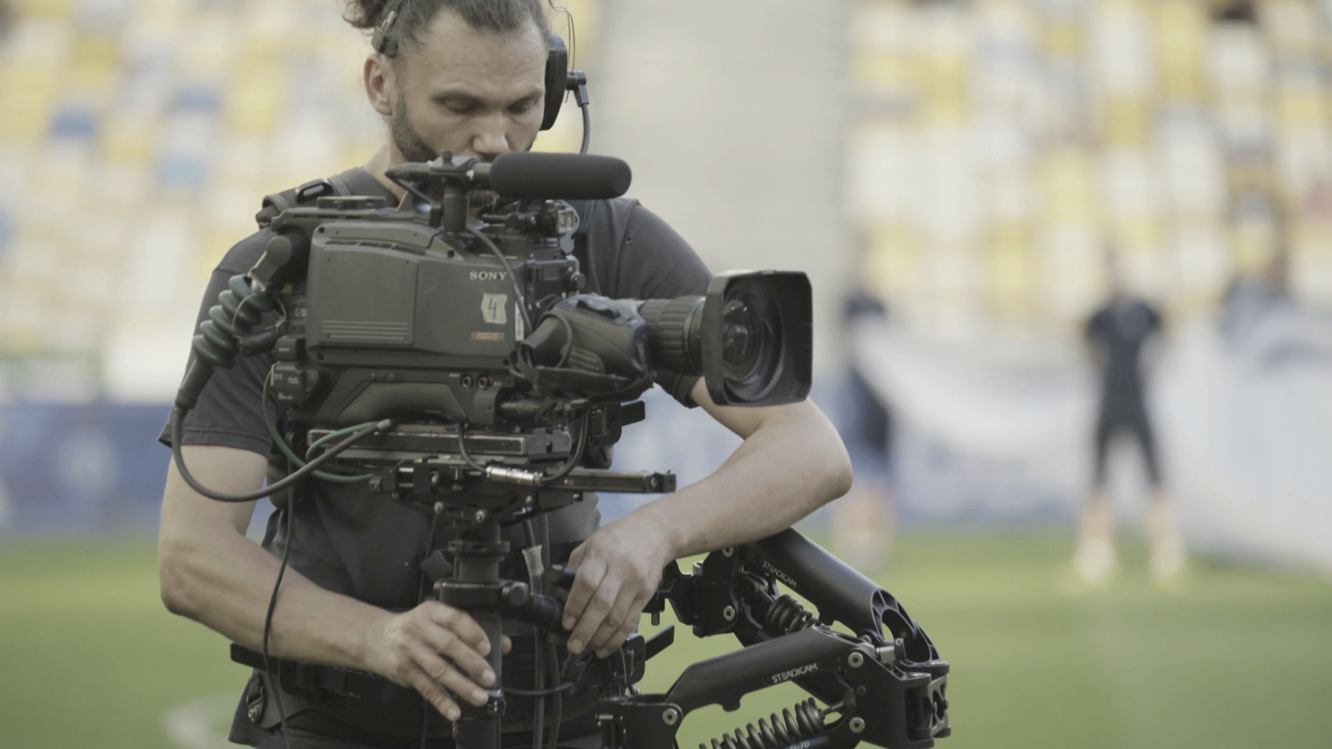 Broadcast steadicam operator at live event